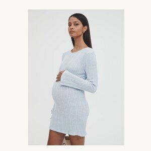 Light Blue Ribbed Maternity Mini Dress